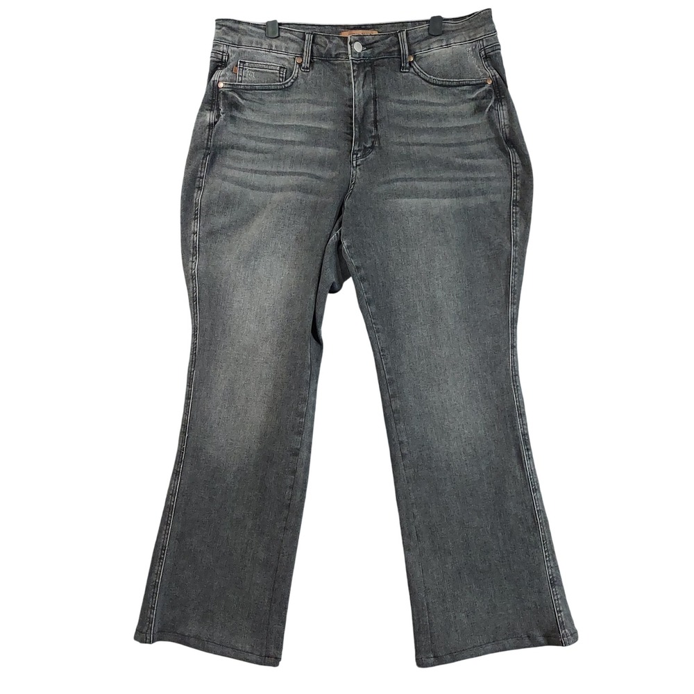 Judy Blue Flare Fit Jeans Women 16W Grey High Rise Stretch Denim JB88880 GRY